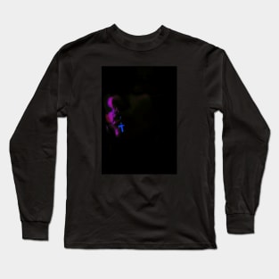 Special processing. Real Jesus was more dark and brutal, but yet so kind guy. Guy with little glowing cross on lip. Violet and blue. Long Sleeve T-Shirt